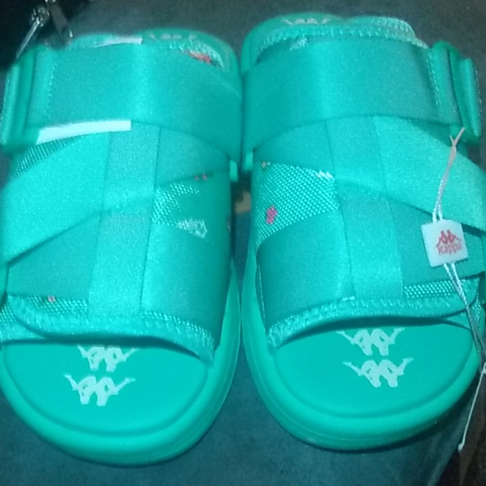 Kappa 222 Banda Slides Light Green- Off White